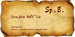 Szojka Béla névjegykártya