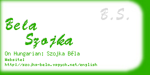 bela szojka business card